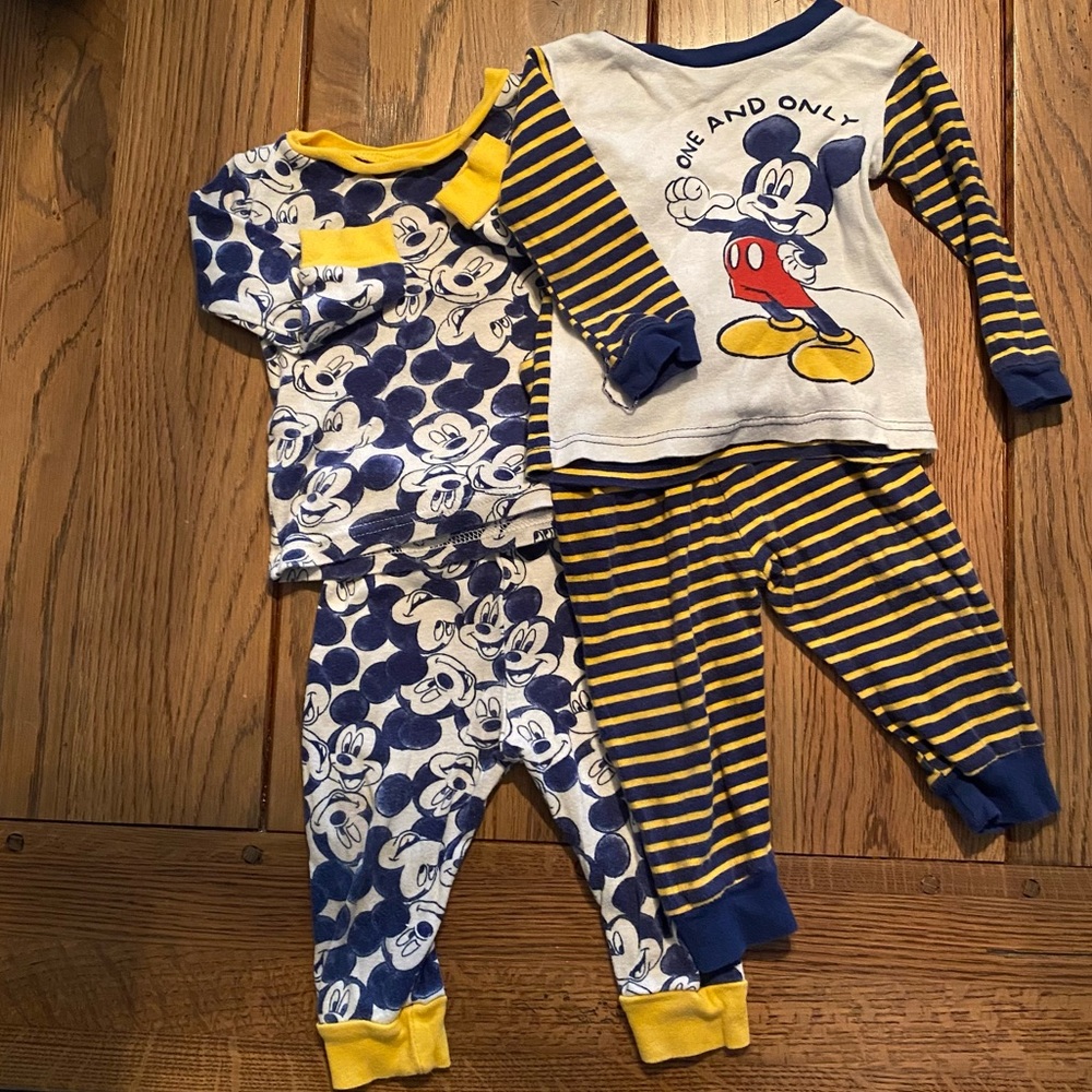 Disney Mickey Mouse pajama sets 12 mo